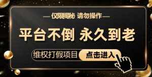 维权打假项目,电商平台不倒,项目长久到老,零投入,高回报,日入1000+(仅揭秘,勿操作)-泰戈创艺资源库