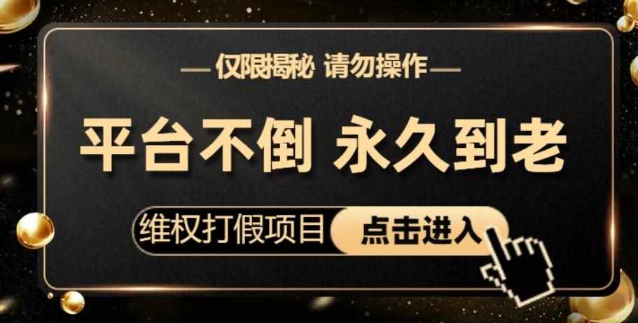 维权打假项目，电商平台不倒，项目长久到老，零投入，高回报，日入1000+（仅揭秘，勿操作）-泰戈创艺资源库