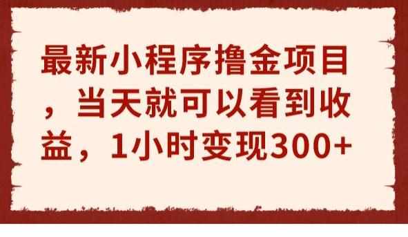 最新小程序撸金项目，当天就可以看到收益，1小时变现300+【揭秘】-泰戈创艺资源库