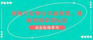 视频号好物分享副业课，视频剪辑带货玩法-泰戈创艺资源库