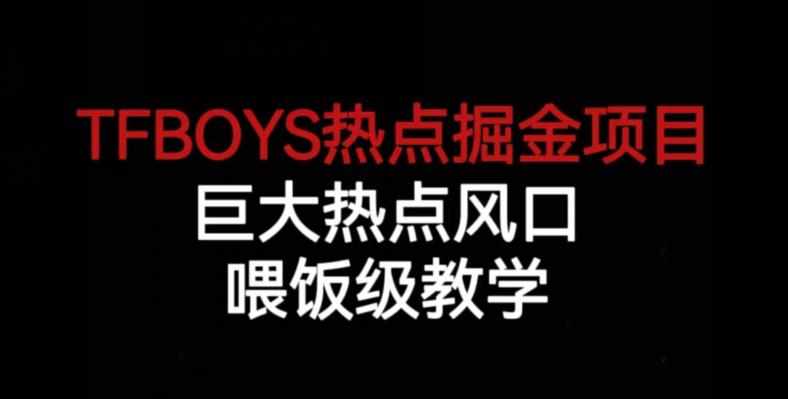 TFBOYS热点掘金项目，巨大热点风口，喂饭级教学-泰戈创艺资源库