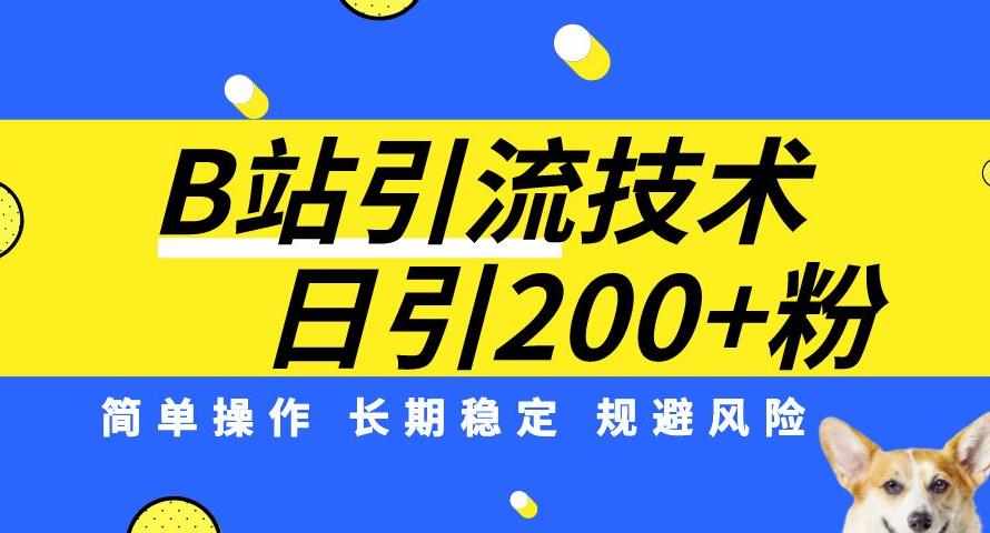 B站引流技术：每天引流200精准粉，简单操作，长期稳定，规避风险-泰戈创艺资源库