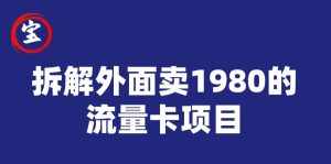 宝哥拆解外面卖1980手机流量卡项目,0成本无脑推广-泰戈创艺资源库