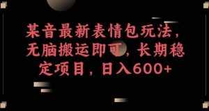 某音最新表情包玩法，无脑搬运即可，长期稳定项目，日入600+【揭秘】-泰戈创艺资源库