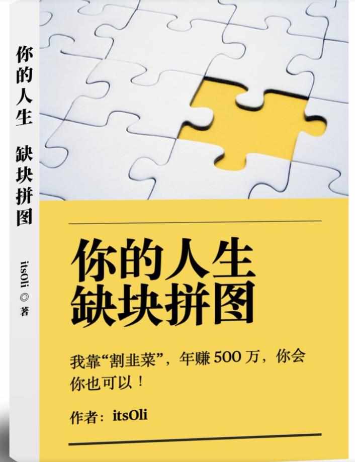 某高赞电子书《你的人生,缺块拼图——我靠“割韭菜”,年赚500万,你会你也可以》-泰戈创艺资源库