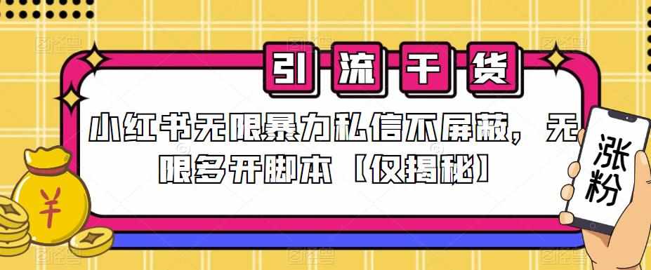 小红书无限暴力私信不屏蔽，无限多开脚本【仅揭秘】-泰戈创艺资源库