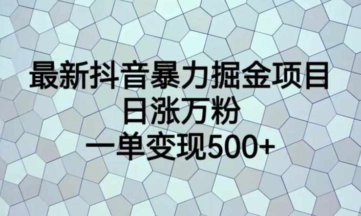 最新抖音暴力掘金项目，日涨万粉，一单变现500+【揭秘】-泰戈创艺资源库