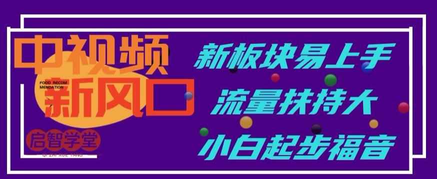 中视频新风口，新板块易上手，流量扶持大，小白起步福音【揭秘】-泰戈创艺资源库