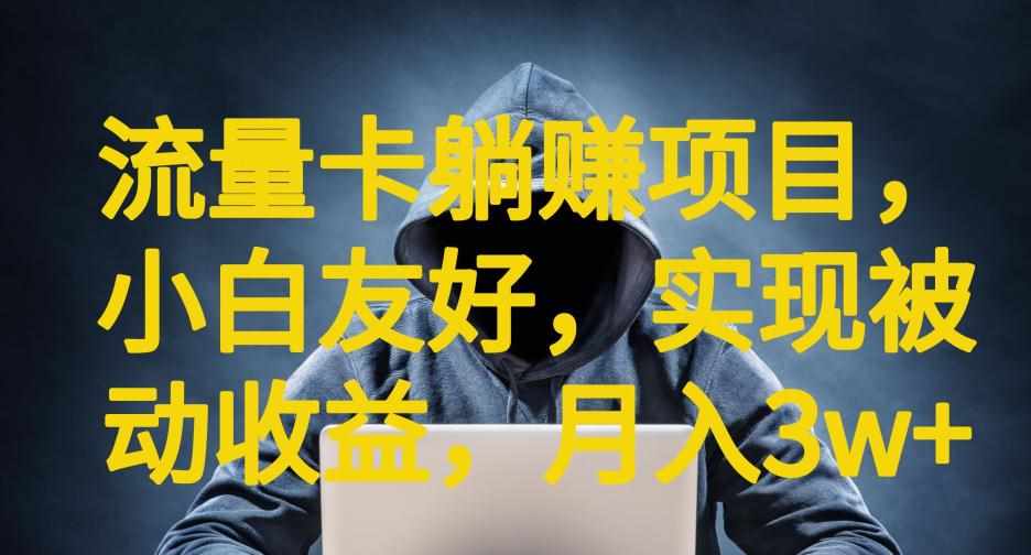 流量卡躺赚项目，小白友好，开设后台，实现被动收益，只要出卡，就能一直赚钱，利润高昂【揭秘】-泰戈创艺资源库