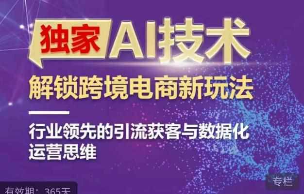 独家AI技术&ChatGPT解锁跨境电商新玩法，行业领先的引流获客与数据化运营思维-泰戈创艺资源库
