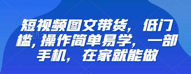 【推荐】短视频图文带货，低门槛,操作简单易学，一部手机，在家就能做-泰戈创艺资源库
