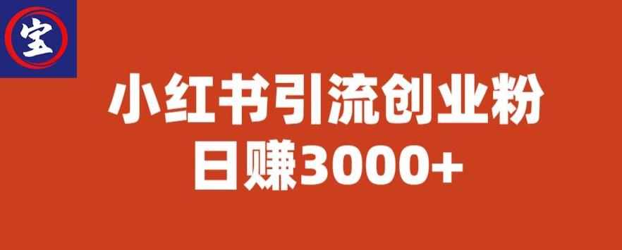 宝哥小红书引流创业粉，日赚3000+【揭秘】-泰戈创艺资源库