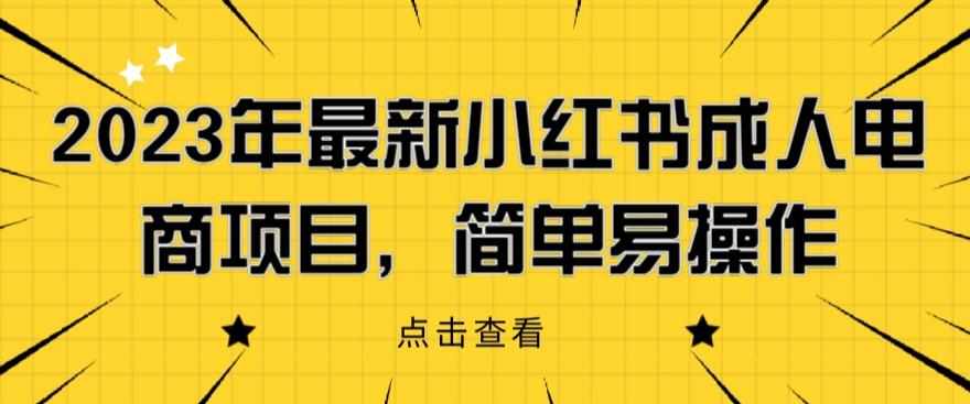 2023年最新小红书成人电商项目,简单易操作【详细教程】【揭秘】-泰戈创艺资源库