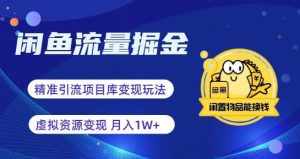 闲鱼流量掘金-虚拟变现新玩法配合全网项目库，精准引流变现3W+-泰戈创艺资源库