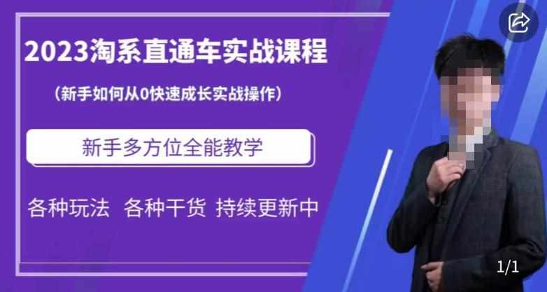 2023淘系直通车保姆式运营讲解，新手如何从0快速成长实战操作，新手多方位全能教学-泰戈创艺资源库