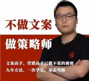 不做文案做策略师《策略师内训课》，北部蓝天抖音同款福利课-泰戈创艺资源库