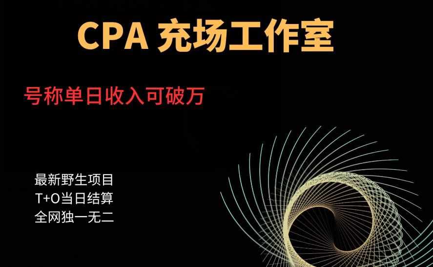 cpa充场工作室，号称单日收入10000+（揭秘）-泰戈创艺资源库