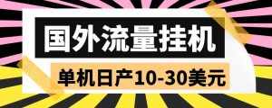 外面收费1888的国外流量全自动挂机项目,单机日产10-30美元【自动脚本+详细玩法】-泰戈创艺资源库
