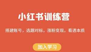 小红书训练营，搭建账号，选题对标，涨粉变现，看透本质-泰戈创艺资源库