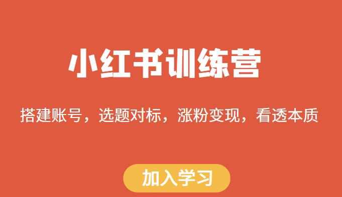 小红书训练营，搭建账号，选题对标，涨粉变现，看透本质-泰戈创艺资源库