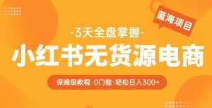 2023【阿本小红书无货源电商训练营】保姆级教程，从0到1，3天全盘掌握，轻松日入300+-泰戈创艺资源库
