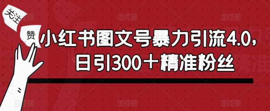 小红书图文号暴力引流4.0，日引300＋精准粉丝【揭秘】-泰戈创艺资源库