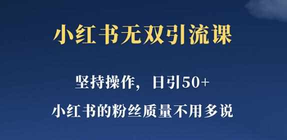 小红书无双课一天引50+女粉，不用做视频发视频，小白也很容易上手拿到结果【仅揭秘】-泰戈创艺资源库
