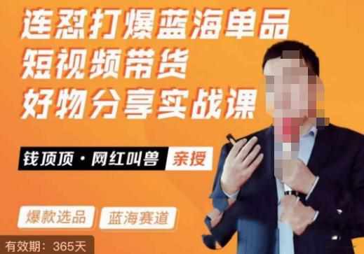 网红叫兽·连怼打爆蓝海单品,短视频带货好物分享实战课-泰戈创艺资源库