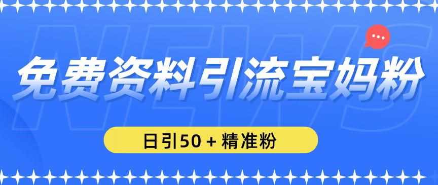 免费资料引流宝妈粉，日引50+精准粉【揭秘】-泰戈创艺资源库