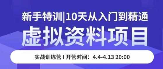 虚拟资料项目新手特训，10天从入门到精通，保姆级实操教学-泰戈创艺资源库