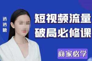 2023最新透糖短视频流量破局必修课——商家必学-泰戈创艺资源库