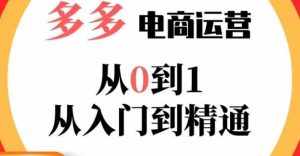 嗝姐小乔·23年系列课:多多运营从0到1，​掌握电商运营技巧，学会合理运营链接，活动、推广等流程-泰戈创艺资源库