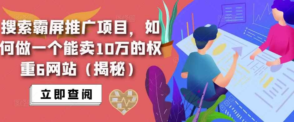 搜索霸屏推广项目,如何做一个能卖10万的权重6网站(揭秘)-泰戈创艺资源库