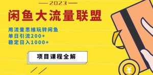 价值1980最新闲鱼大流量联盟玩法,单日引流200+,稳定日入1000+-泰戈创艺资源库
