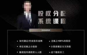 韩老师聊美业-美业股权分配系统课程，如何制定约束股东规则+老板占100%的股份+单店老板占小股份等-泰戈创艺资源库