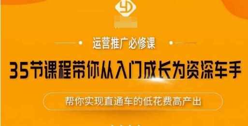 35节课程带你从入门成长为资深车手，让系统学习直通车成为可能，帮你实现直通车的低花费高产出-泰戈创艺资源库