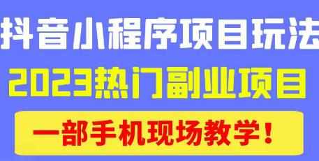 抖音小程序9.0新技巧，2023热门副业项目，动动手指轻松变现-泰戈创艺资源库