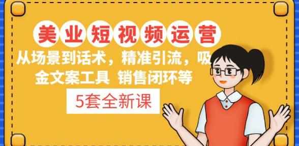 5套·美业短视频运营课从场景到话术·精准引流·吸金文案工具·销售闭环等-泰戈创艺资源库