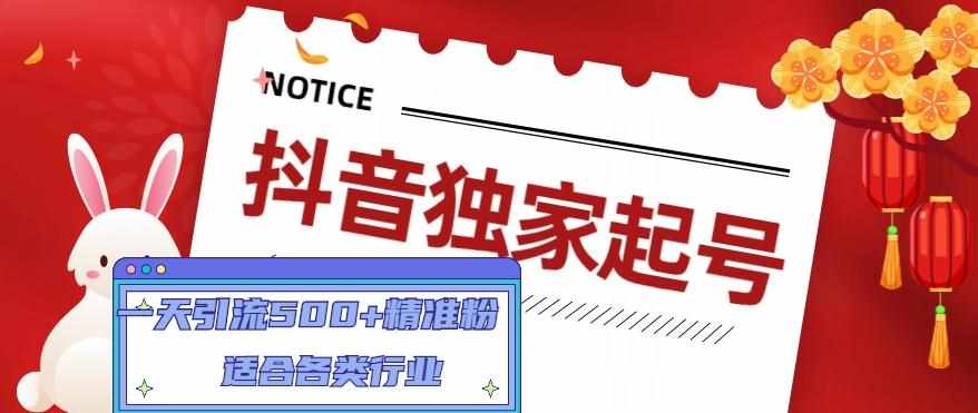 抖音独家起号，一天引流500+精准粉，适合各类行业（9节视频课）-泰戈创艺资源库