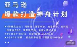 亚马逊爆款打造神舟计划，​7种推品方法，4个类目广告打法，2个SOP详解-泰戈创艺资源库