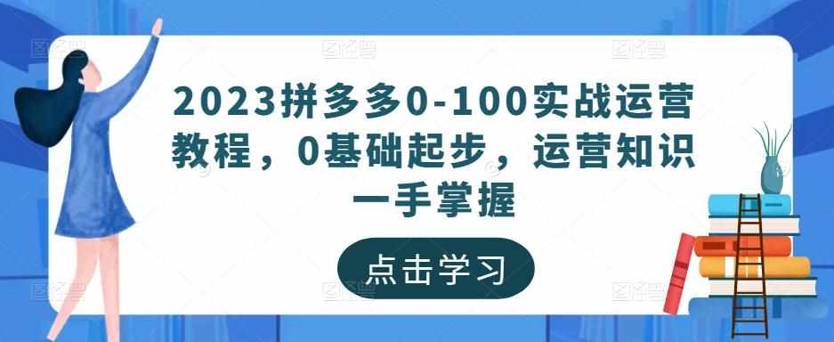 2023拼多多0-100实战运营教程，0基础起步，运营知识一手掌握-泰戈创艺资源库