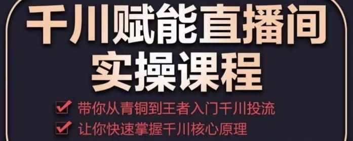 千川赋能直播间实操课程，带你从青铜到王者的入门千川投流，让你快速掌握千川核心原理-泰戈创艺资源库