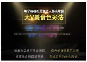 大V美食色彩法（相机拍美食+透亮美食灯光+电脑剪映调色），教你用相机拍出高级感的美食画面-泰戈创艺资源库