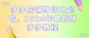 多多店铺挣钱之起店，2024年最新拼多多教程-泰戈创艺资源库