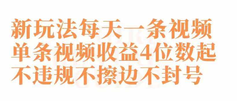 快手新玩法每天一条视频单条视频收益4位数起不违规不擦边不封号【揭秘】-泰戈创艺资源库
