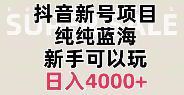 抖音蓝海赛道，必须是新账号，日入4000+【揭秘】-泰戈创艺资源库