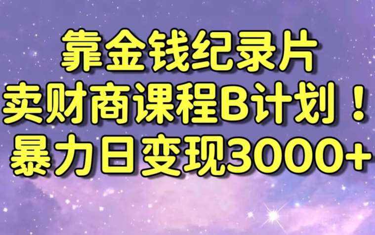 财经纪录片联合财商课程的变现策略，暴力日变现3000+，喂饭级别教学【揭秘】-泰戈创艺资源库