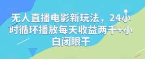 无人直播电影新玩法,24小时循环播放每天收益两千+小白闭眼干【揭秘】-泰戈创艺资源库