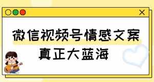 视频号情感文案,真正大蓝海,简单操作,新手小白轻松上手(教程+素材)【揭秘】-泰戈创艺资源库