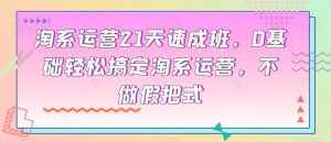 淘系运营21天速成班，0基础轻松搞定淘系运营，不做假把式-泰戈创艺资源库